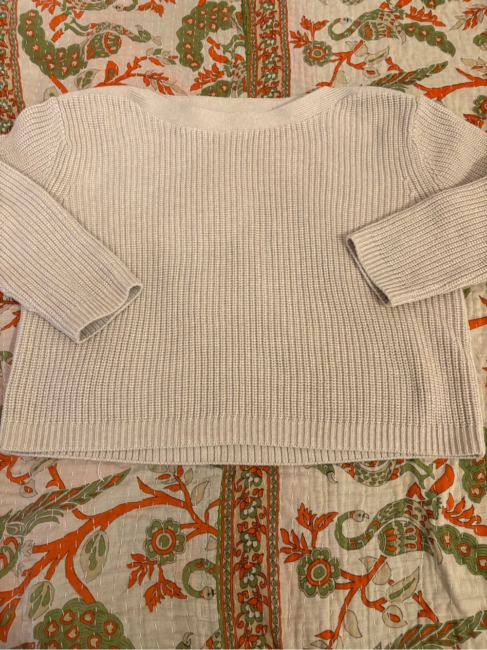 Quince Light Cream Ribbed Boatneck Sweater
